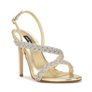 Nine West Gold Braided Sparkling Heels